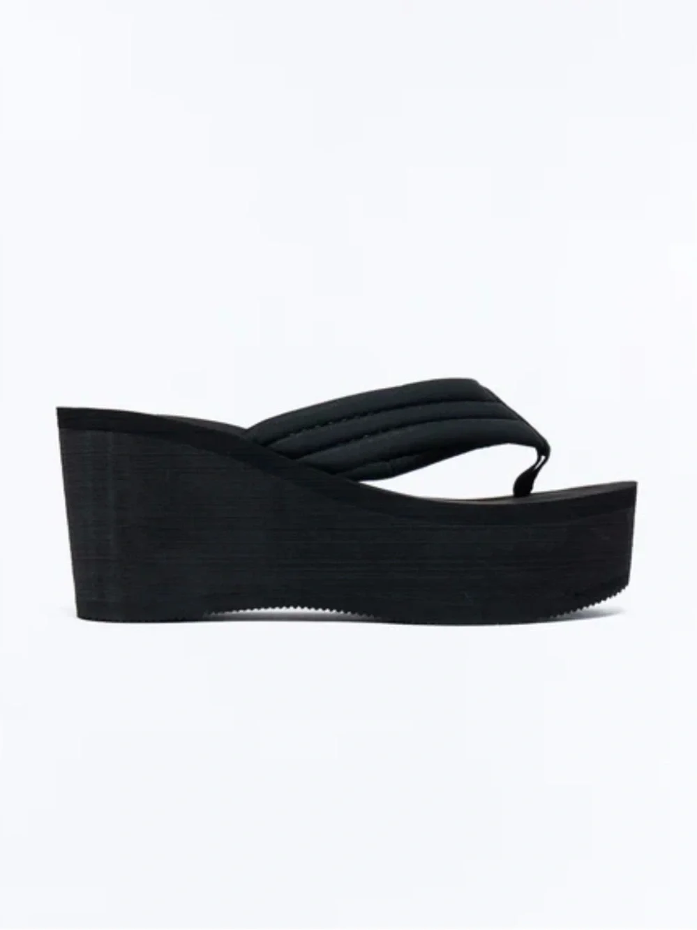Black Thong Platform Wedge Flip Flops Size 41/10